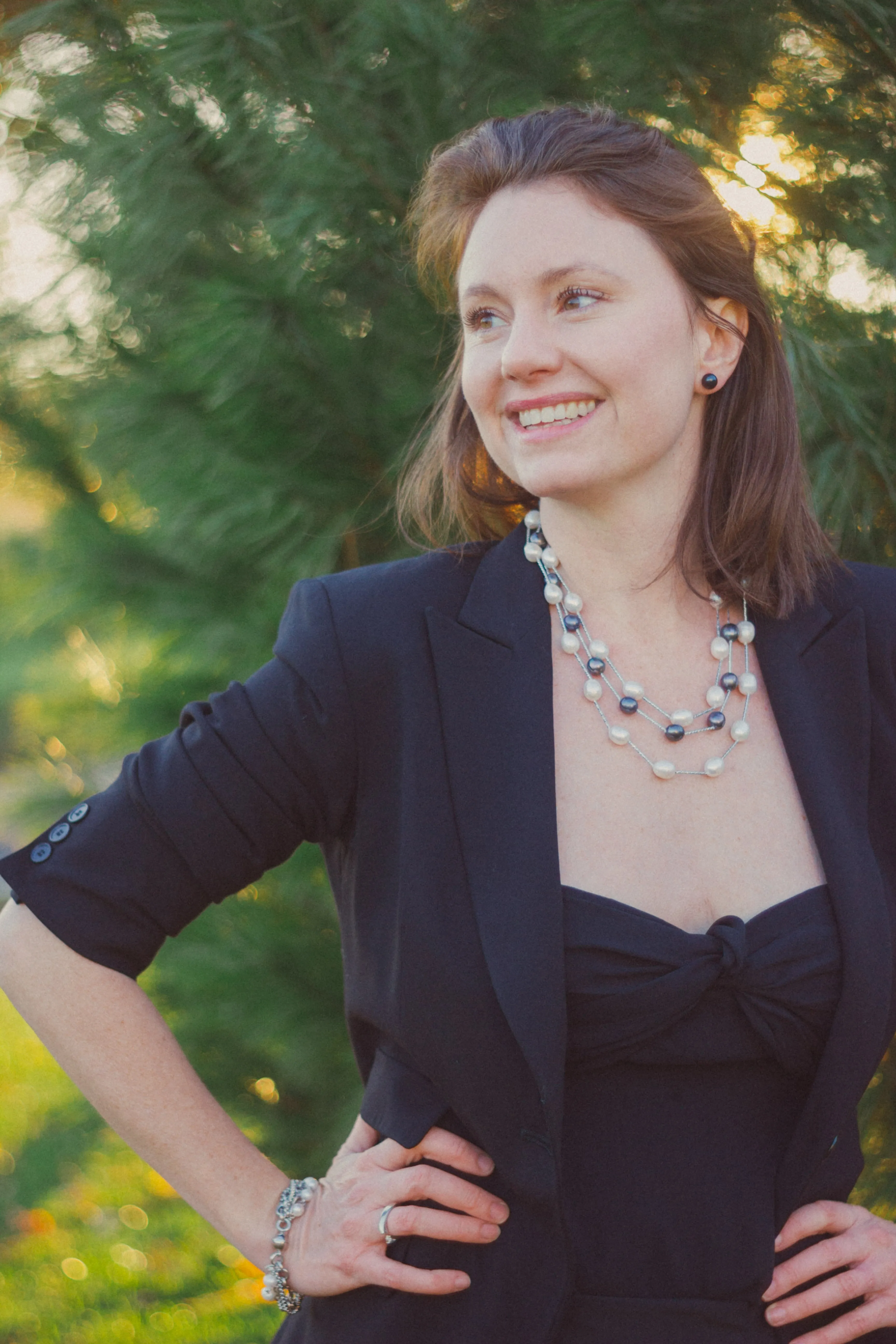 Black and white pearl necklace