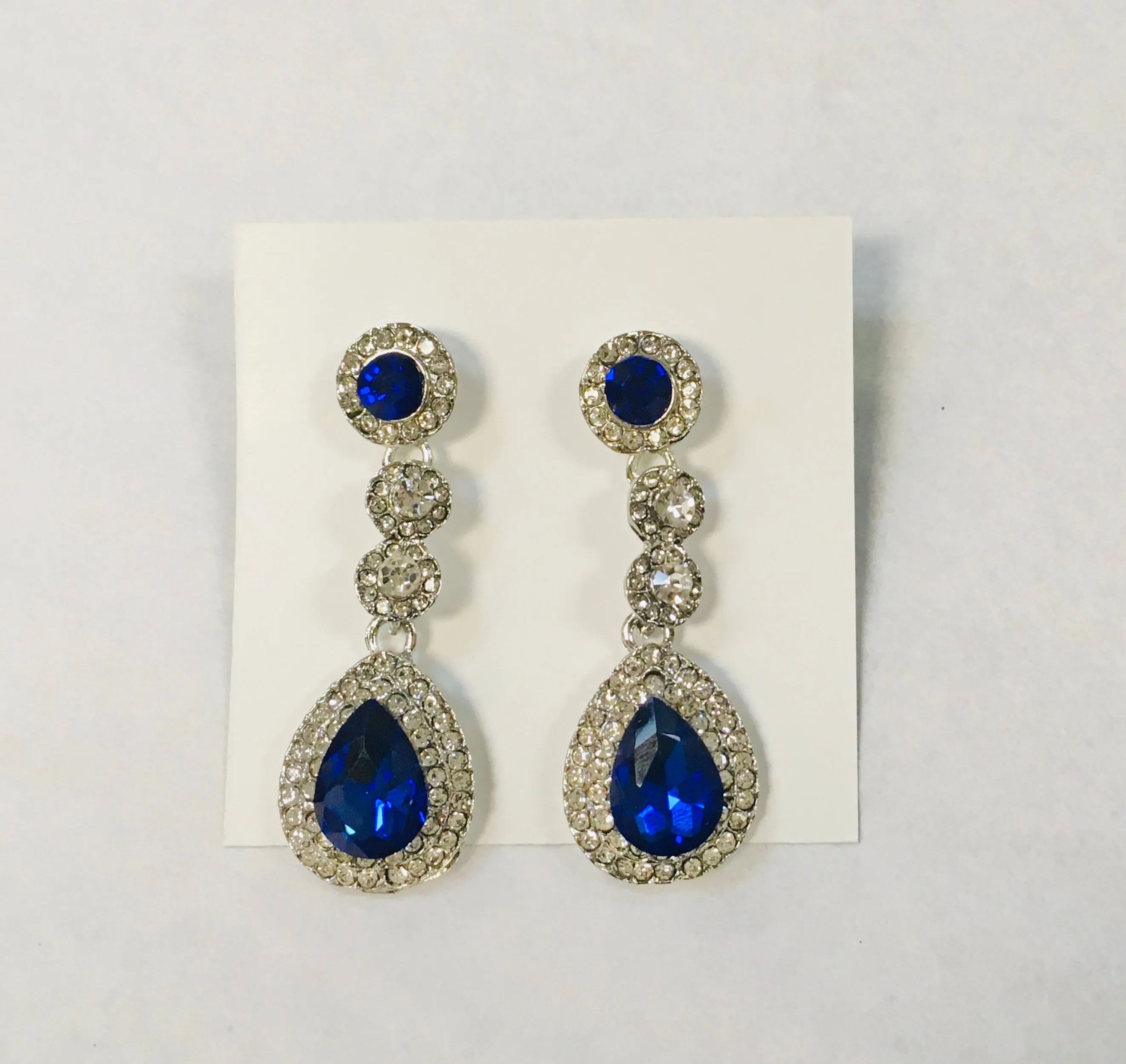 Blue Jewel Drop Earrings