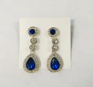 Blue Jewel Drop Earrings