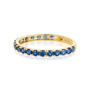 Blue Sapphire 3/4 Stackable Ring In 14k