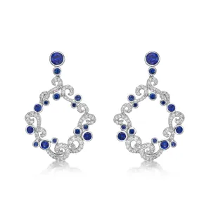 Blue Sapphire Diamond Earrings