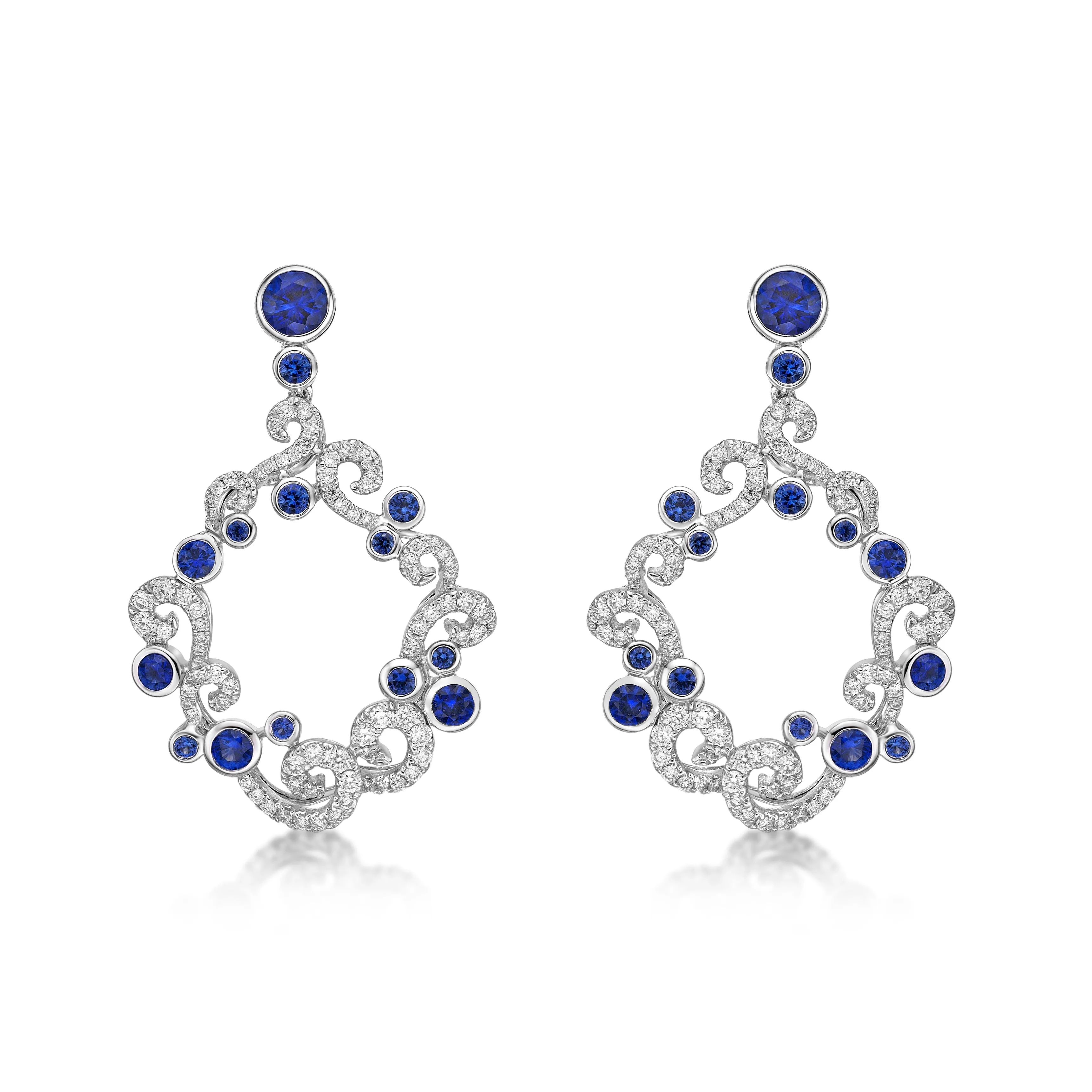 Blue Sapphire Diamond Earrings