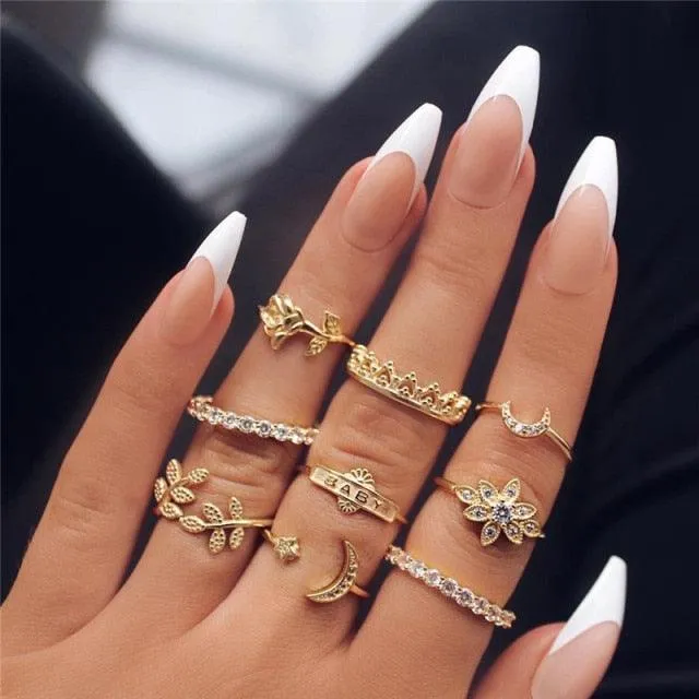 Boheimian Rings 5Pcs Set
