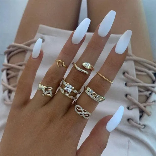 Boheimian Rings 5Pcs Set