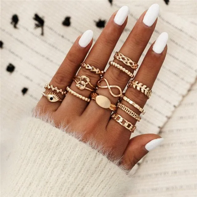 Boheimian Rings 5Pcs Set