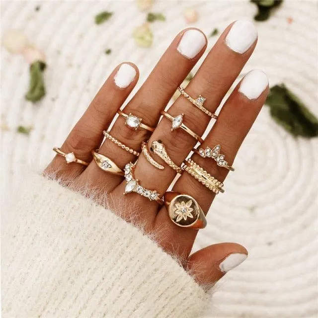 Boheimian Rings 5Pcs Set