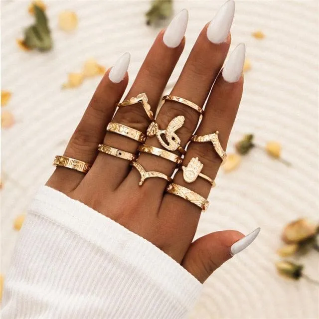 Boheimian Rings 5Pcs Set