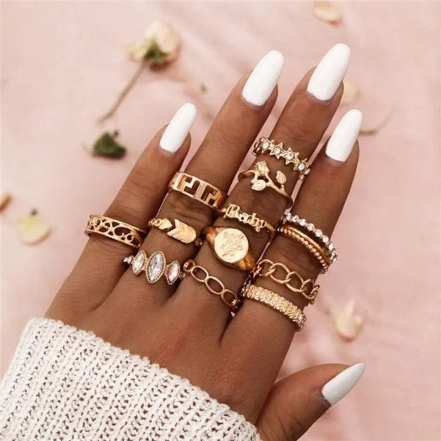 Boheimian Rings 5Pcs Set