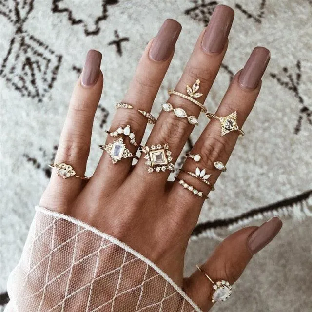 Boheimian Rings 5Pcs Set