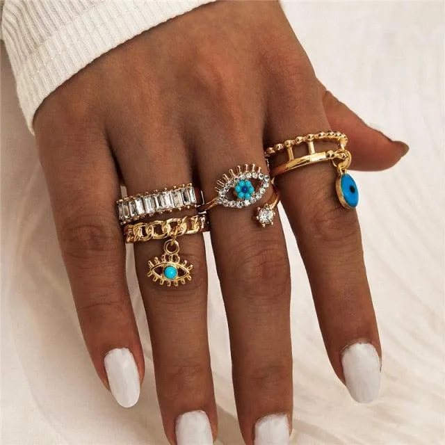 Boheimian Rings 5Pcs Set