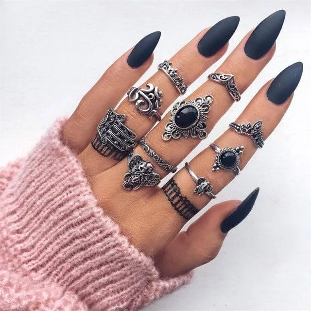 Boheimian Rings 5Pcs Set