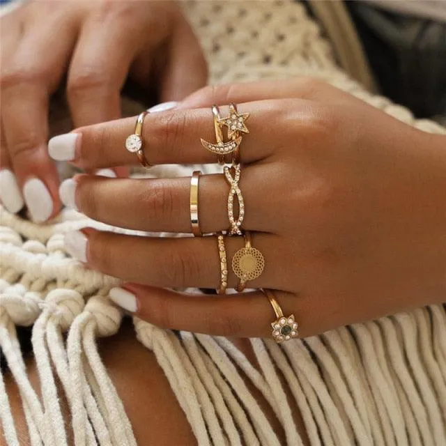 Boheimian Rings 5Pcs Set