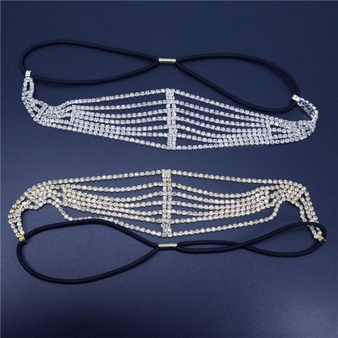 Bridal Hair Brooch Rhinestone Silver or Gold HP-00060