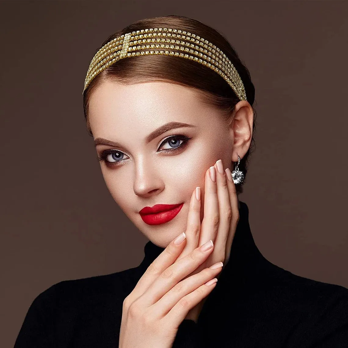Bridal Hair Brooch Rhinestone Silver or Gold HP-00060
