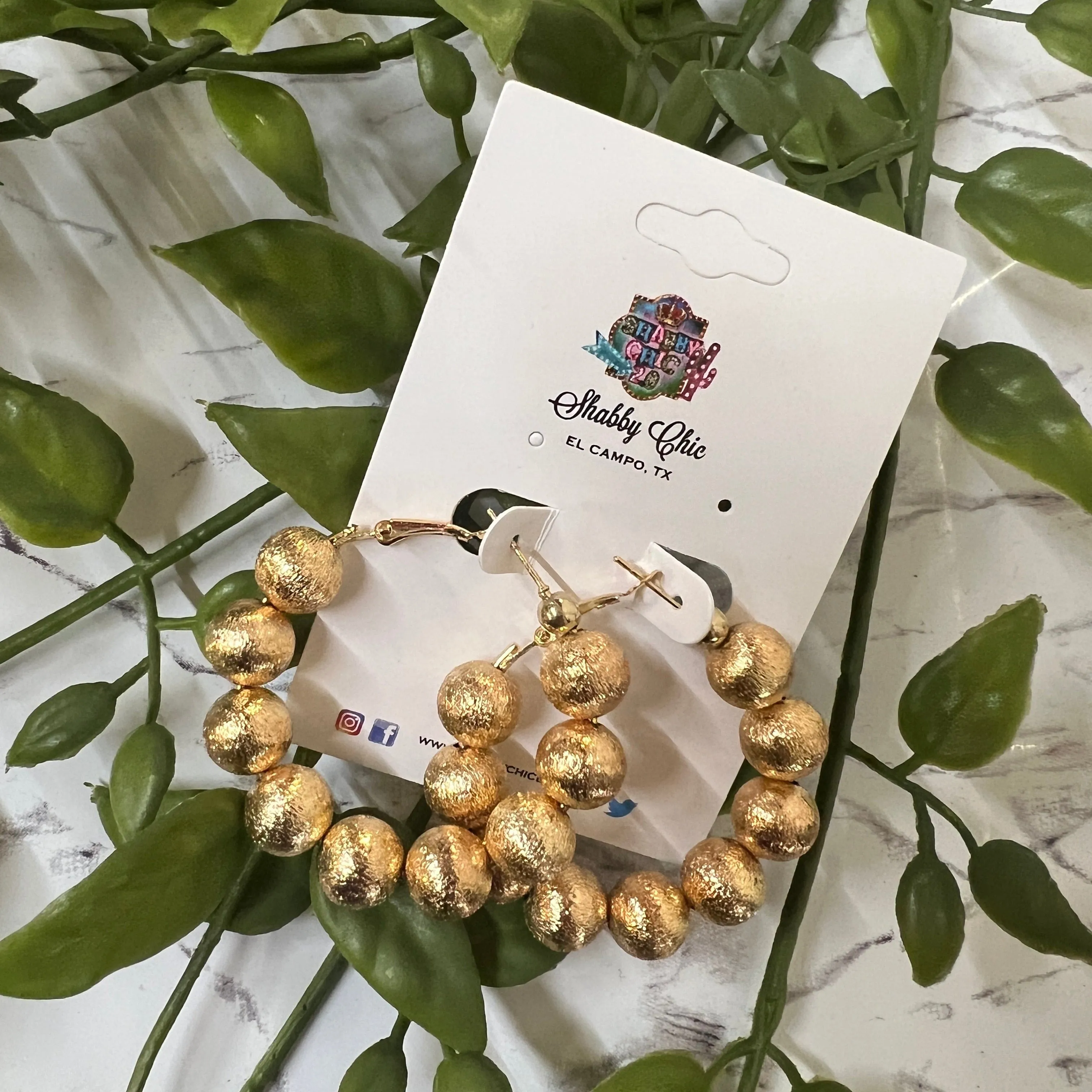 Brushed Hoop Earrings - Gold