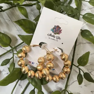 Brushed Hoop Earrings - Gold