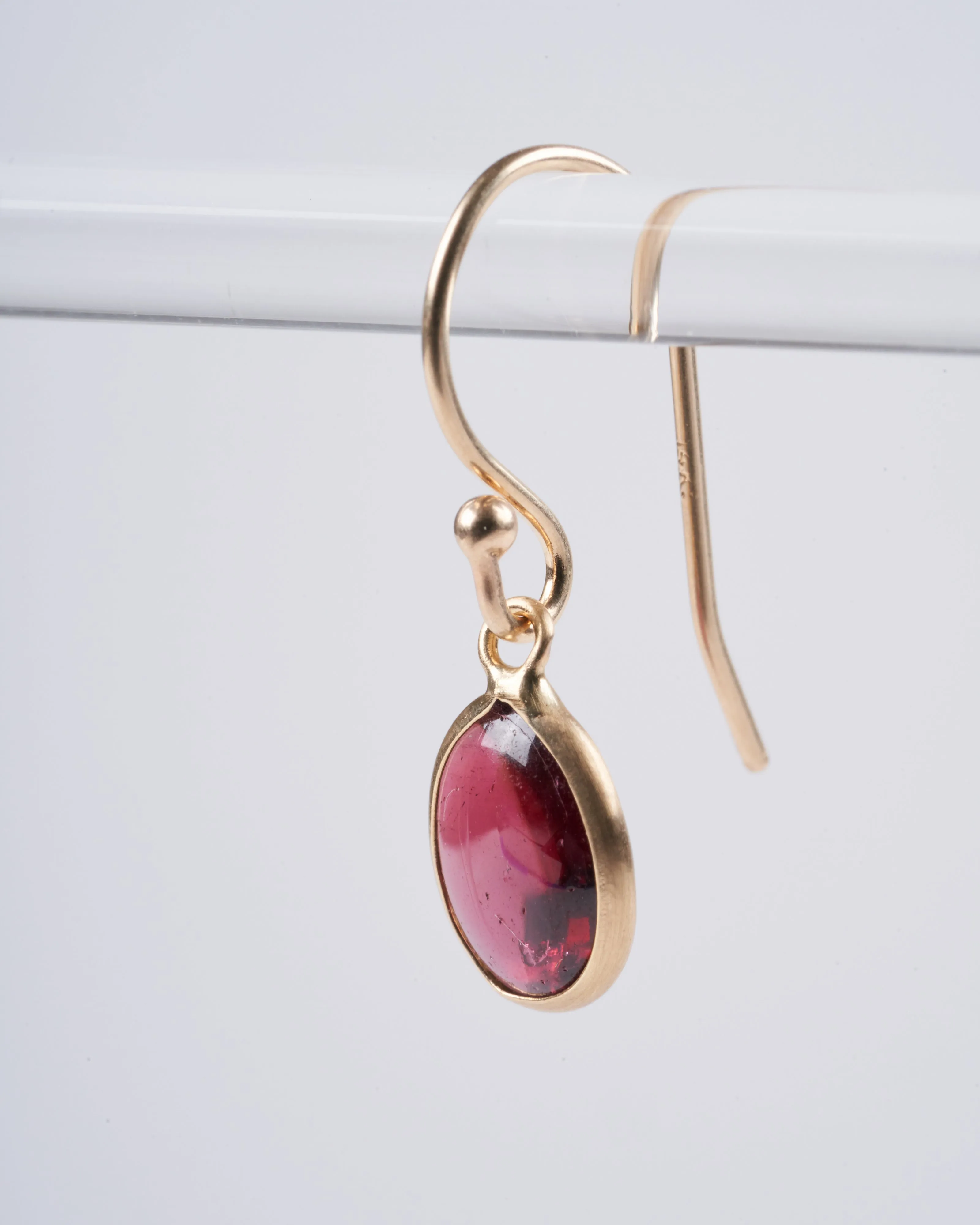 cabochon garnet drop earrings