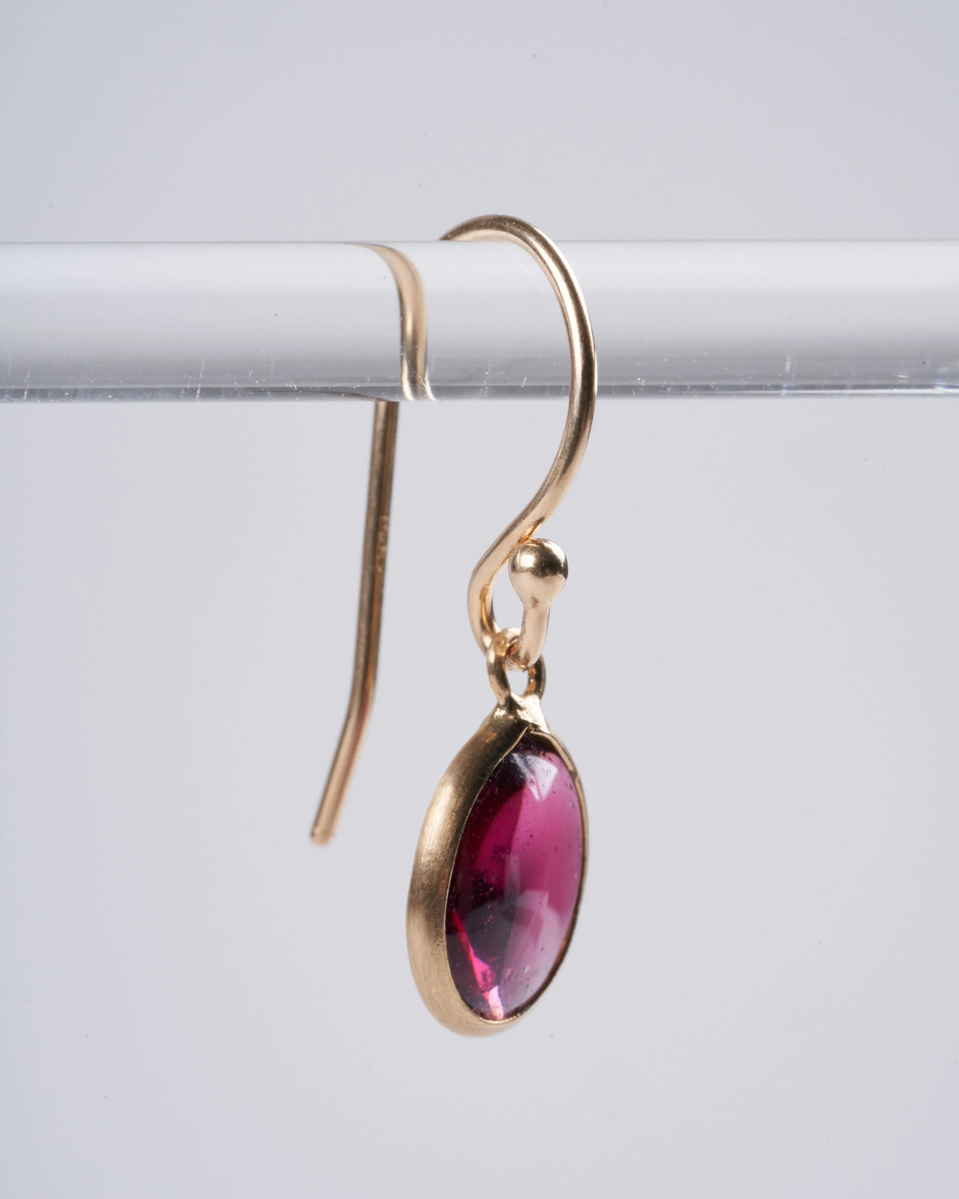 cabochon garnet drop earrings