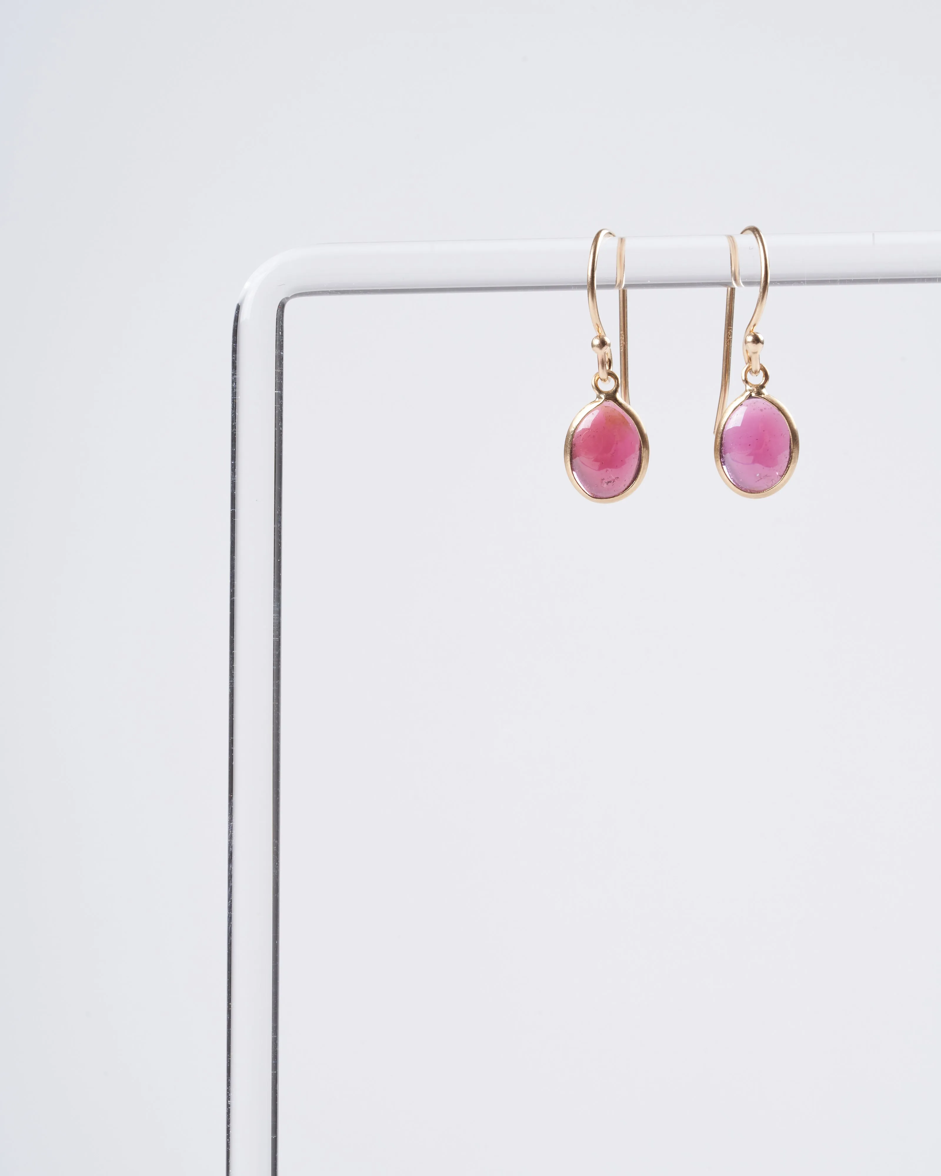 cabochon garnet drop earrings