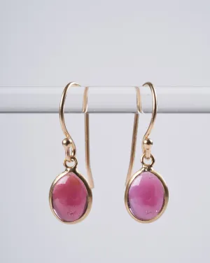 cabochon garnet drop earrings