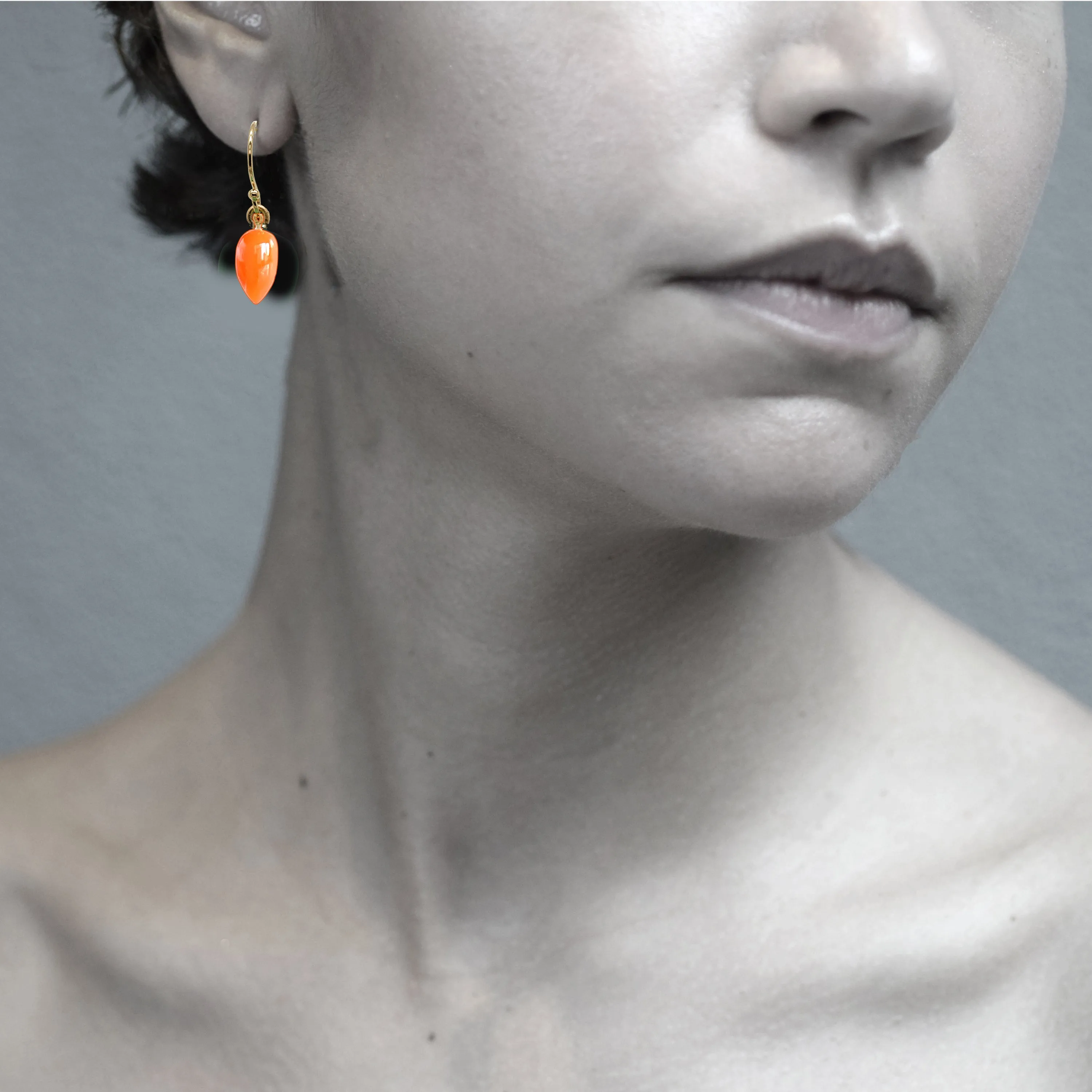 Carnelian Gold Earrings