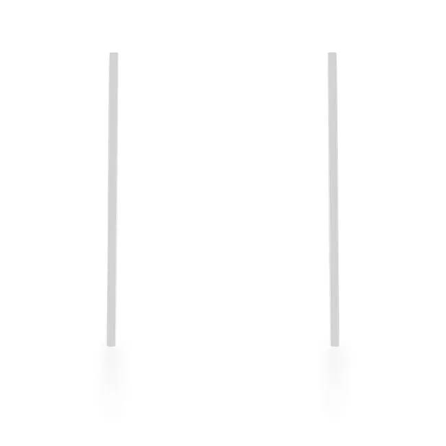 Carolee Rhodium Stainless Steel Long Line Drop Earrings