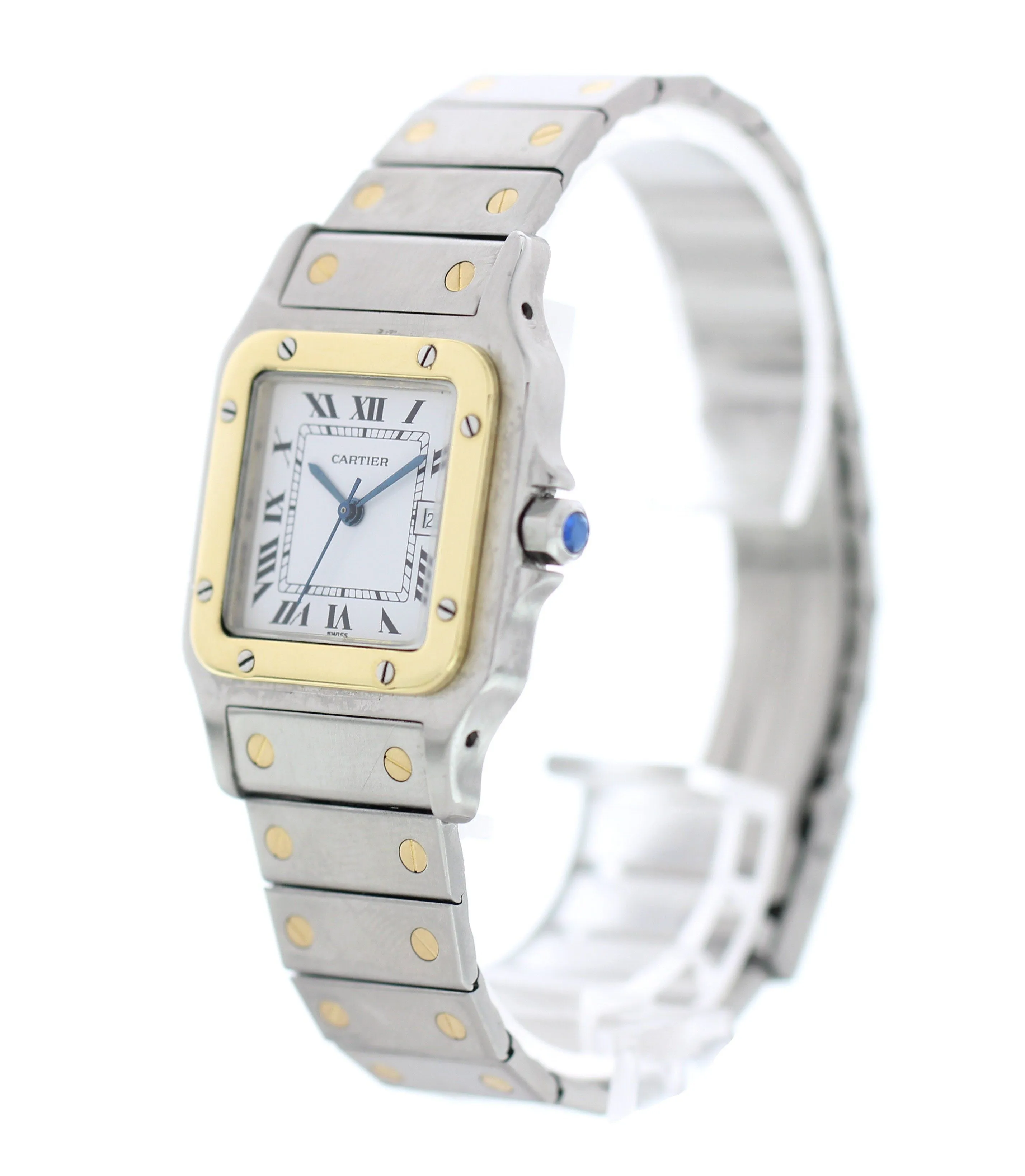 Cartier Santos Galbee 1566 Yellow Gold Stainless Steel Automatic