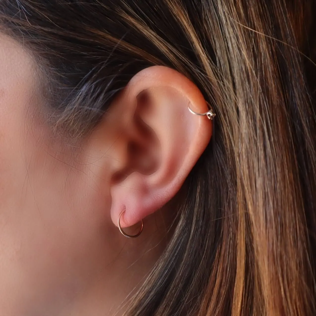 Cartilage Hoop Earring Plain - Choose Your Diameter, Gauge, Metal