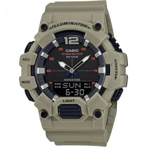 Casio Duo Black Face Khaki Resin Band HDC700-3A3