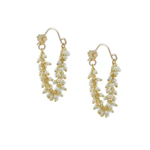 CATHERINE WEITZMAN - Fringe Hoop Earrings in Keshi Pearl