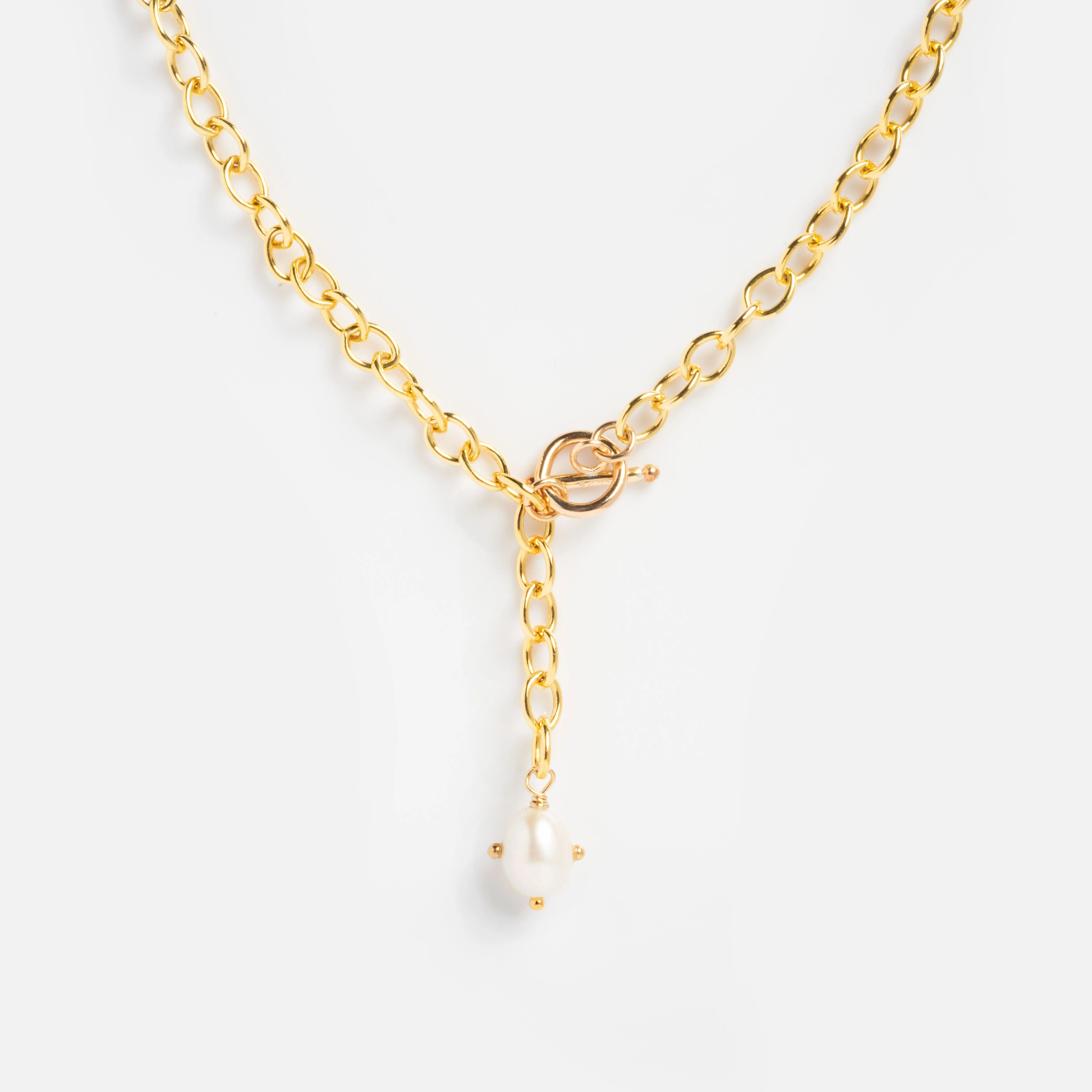 Celestial Pearl Lariat Necklace