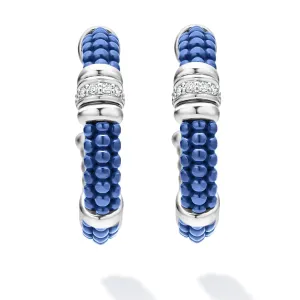 Ceramic and Diamond Hoop Earrings