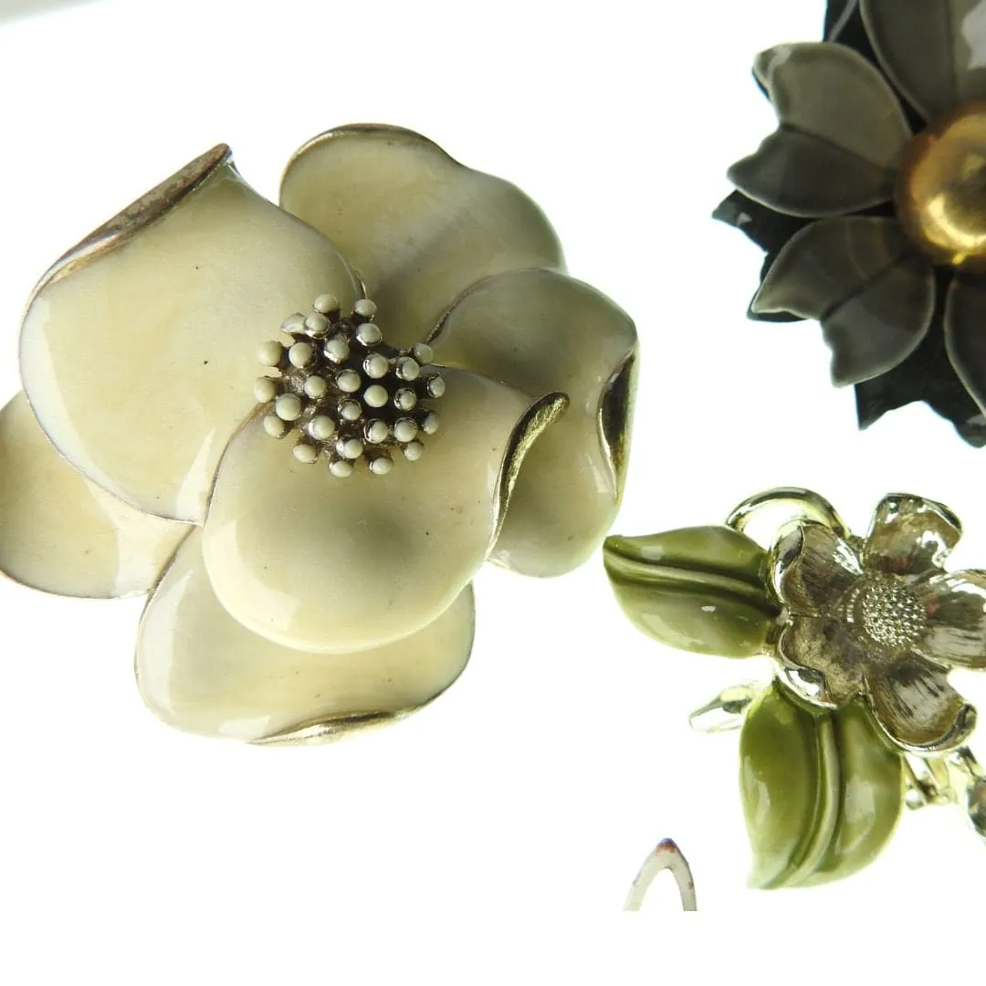 Charming Mid-Century Floral Brooches