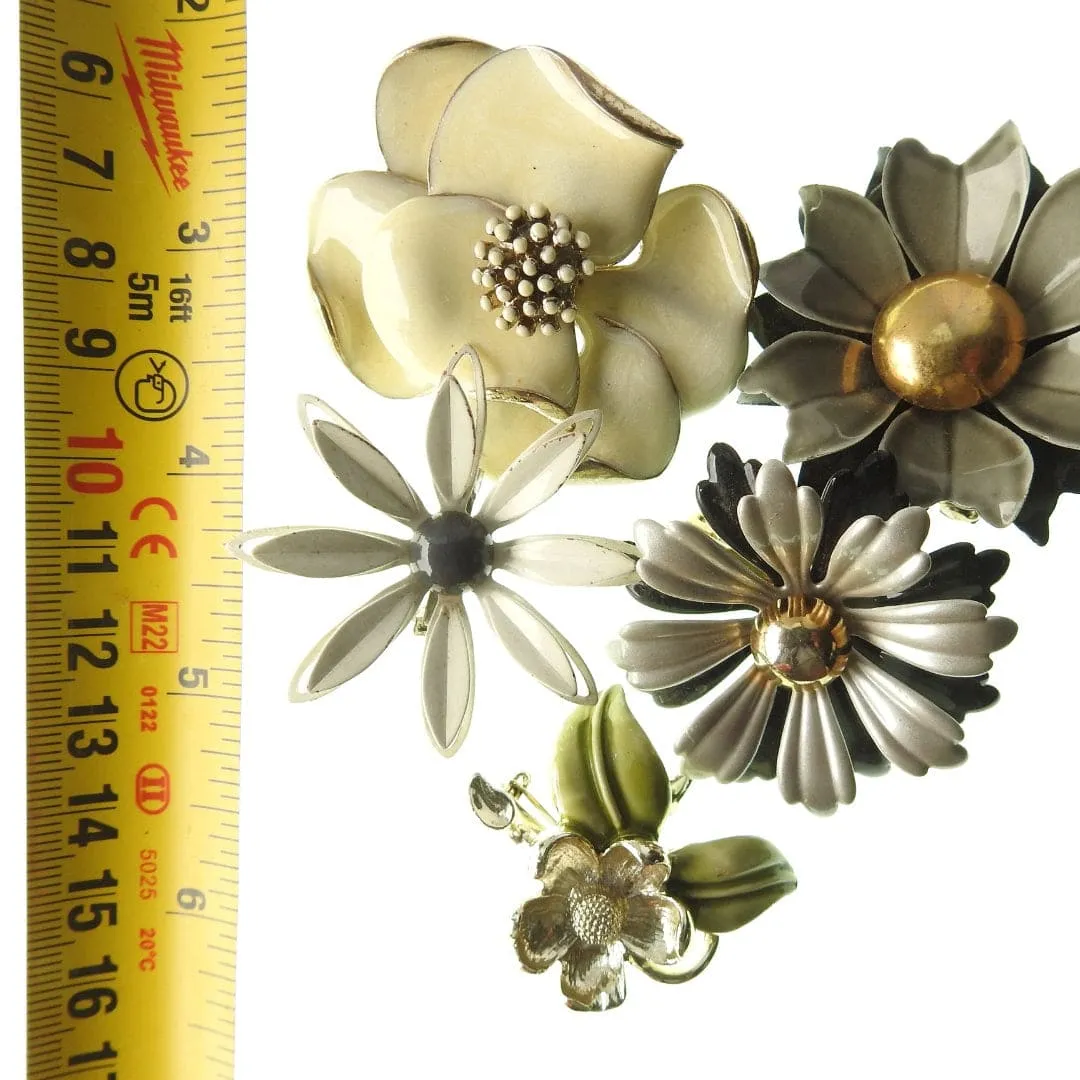 Charming Mid-Century Floral Brooches