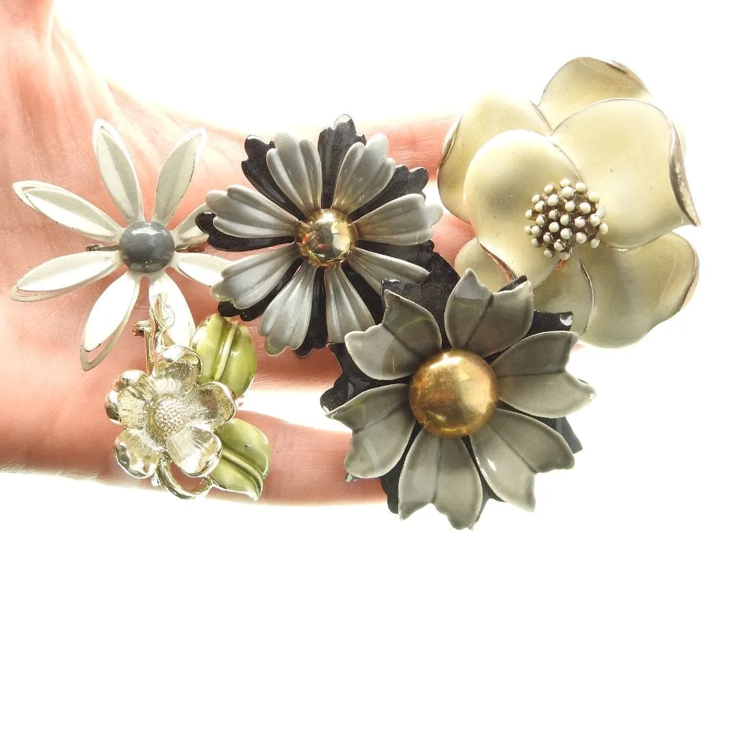 Charming Mid-Century Floral Brooches