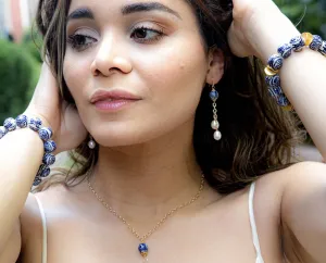 Chinoiserie Bead and Pearl Drop Earrings