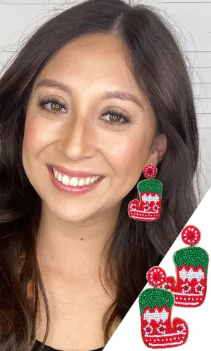 Christmas Stocking Drop Earrings