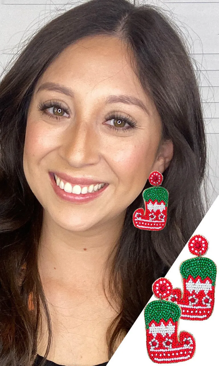 Christmas Stocking Drop Earrings