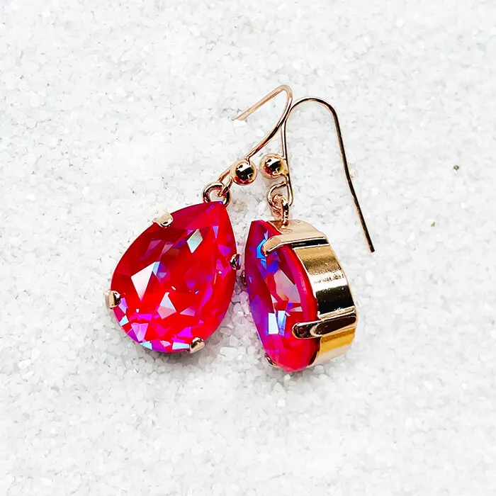Clara Pink Swarovski Drop Earrings