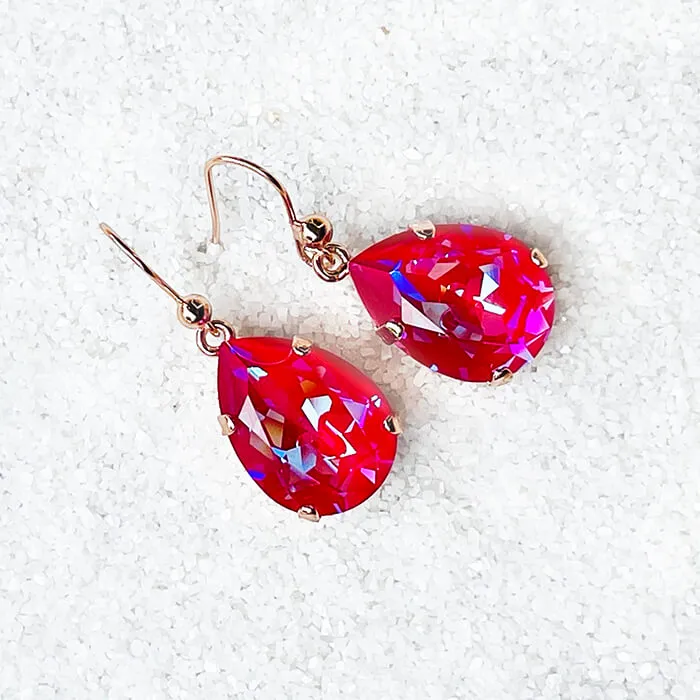 Clara Pink Swarovski Drop Earrings