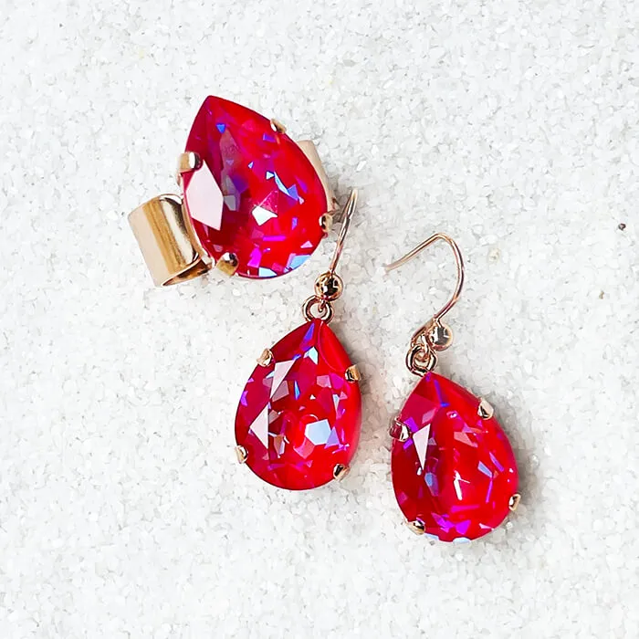 Clara Pink Swarovski Drop Earrings