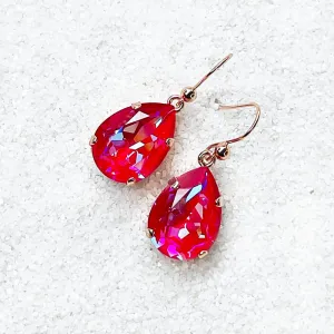 Clara Pink Swarovski Drop Earrings