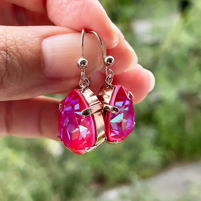 Clara Pink Swarovski Drop Earrings