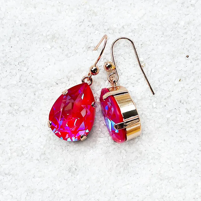 Clara Pink Swarovski Drop Earrings