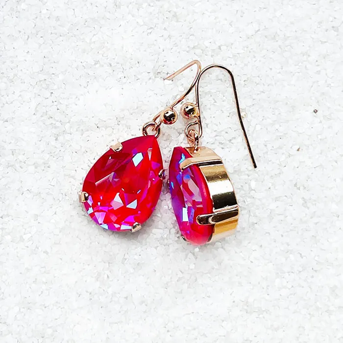 Clara Pink Swarovski Drop Earrings