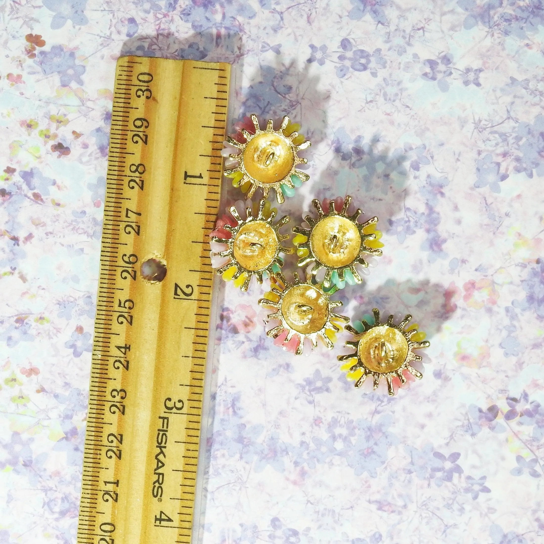 Colorful flower buttons