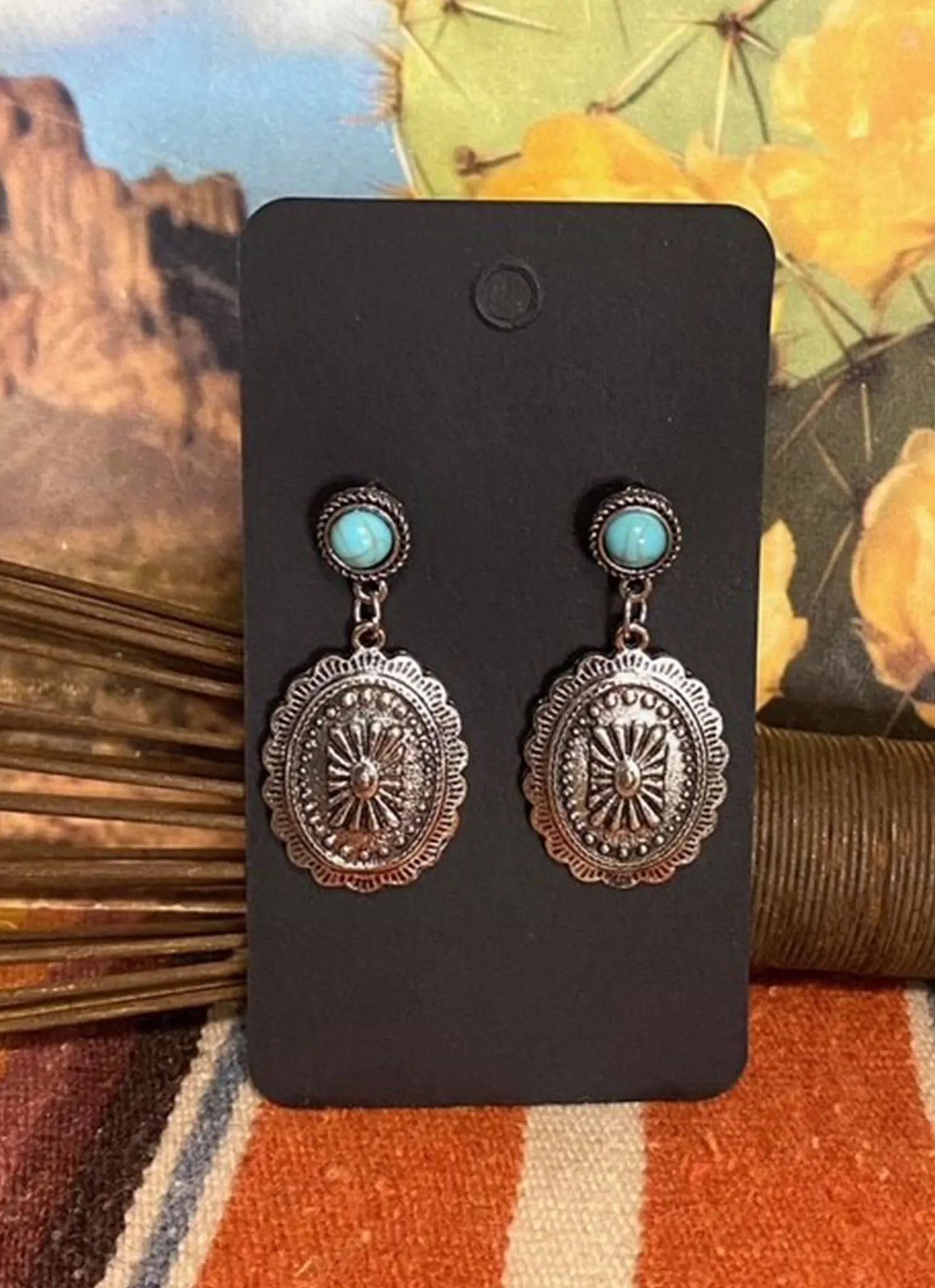 Concho Drop Earrings