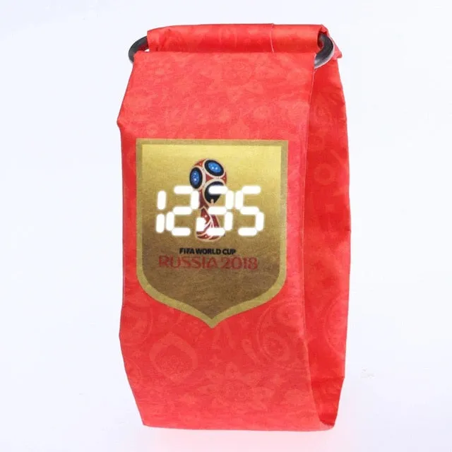 Creative Trend Newspaper White LED Digital Watch Mens Women Waterproof Strap Paper Sport Student Digital Watch Relogio Masculino