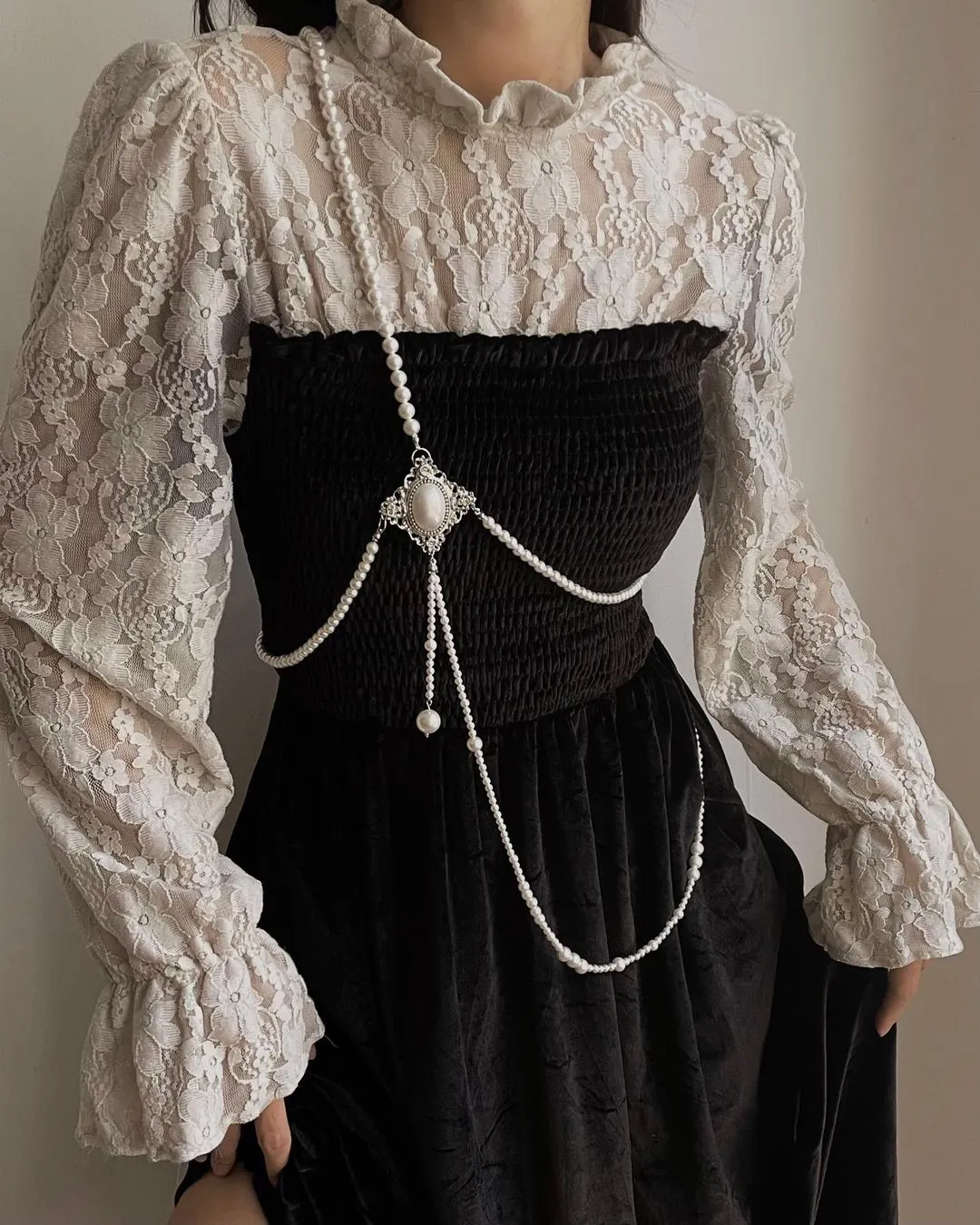 Cross Body Pearl Chain
