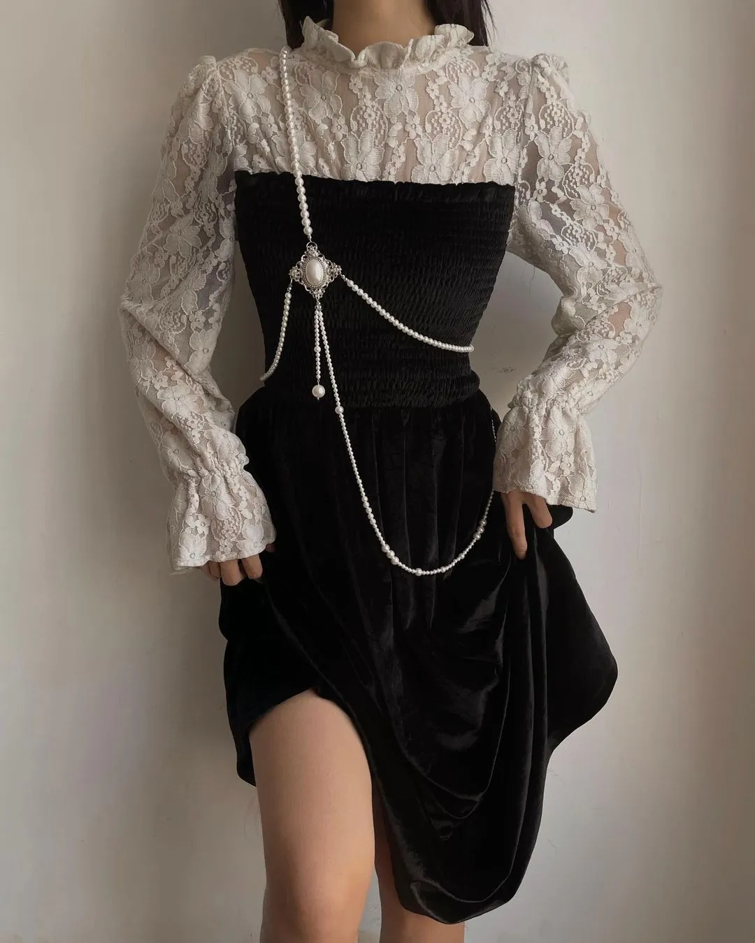 Cross Body Pearl Chain